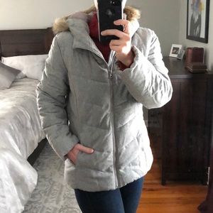 Grey Gap Hooded Puffer Coat